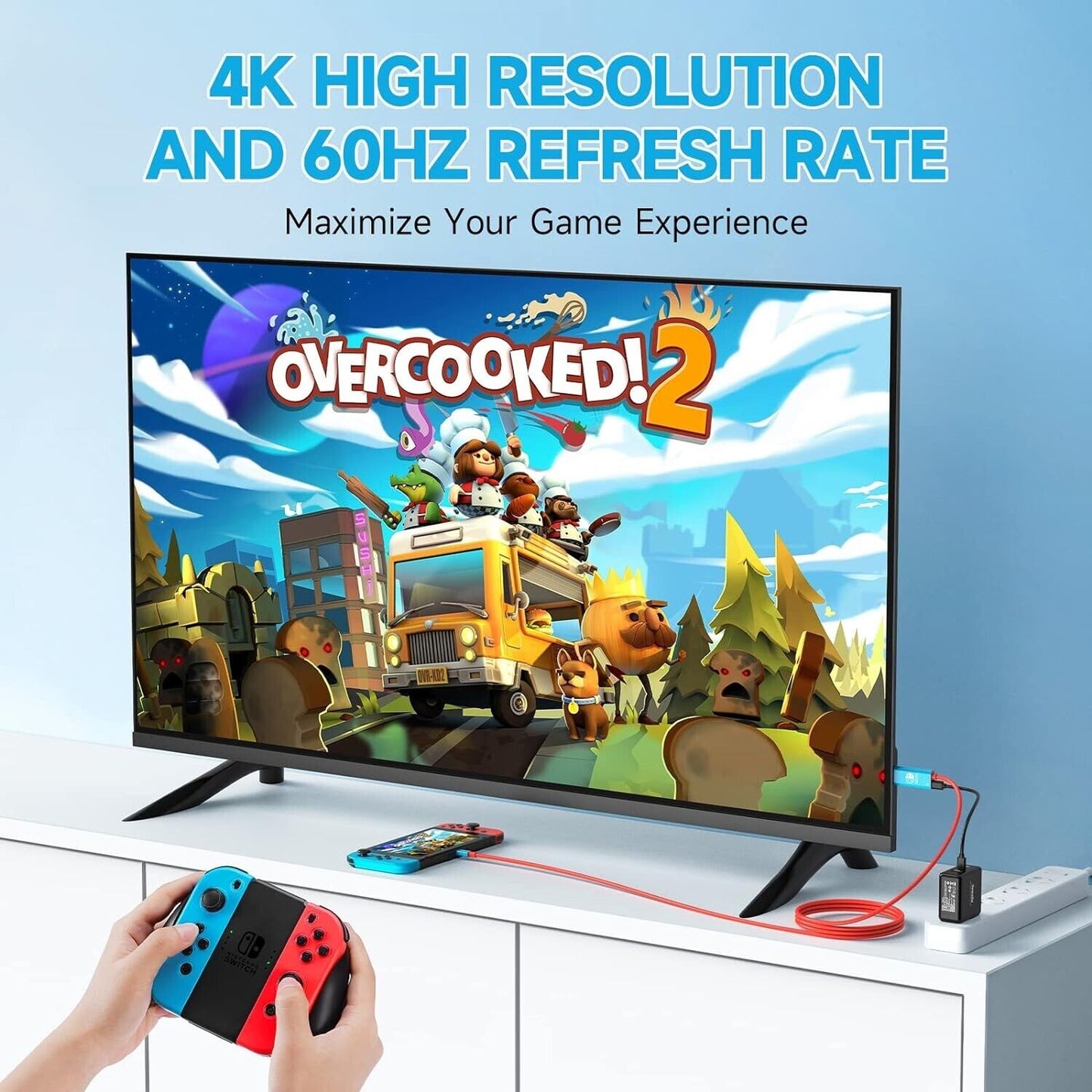 For Nintendo Switch - USB C to HDMI 4K TV Adapter Converter Cable 100W PD | FPC