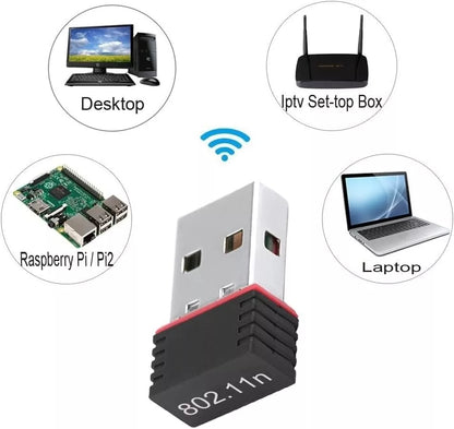 for Windows 11 10 PC Laptop Mac - USB Wireless WIFI Dongle 150Mbps 802.11n