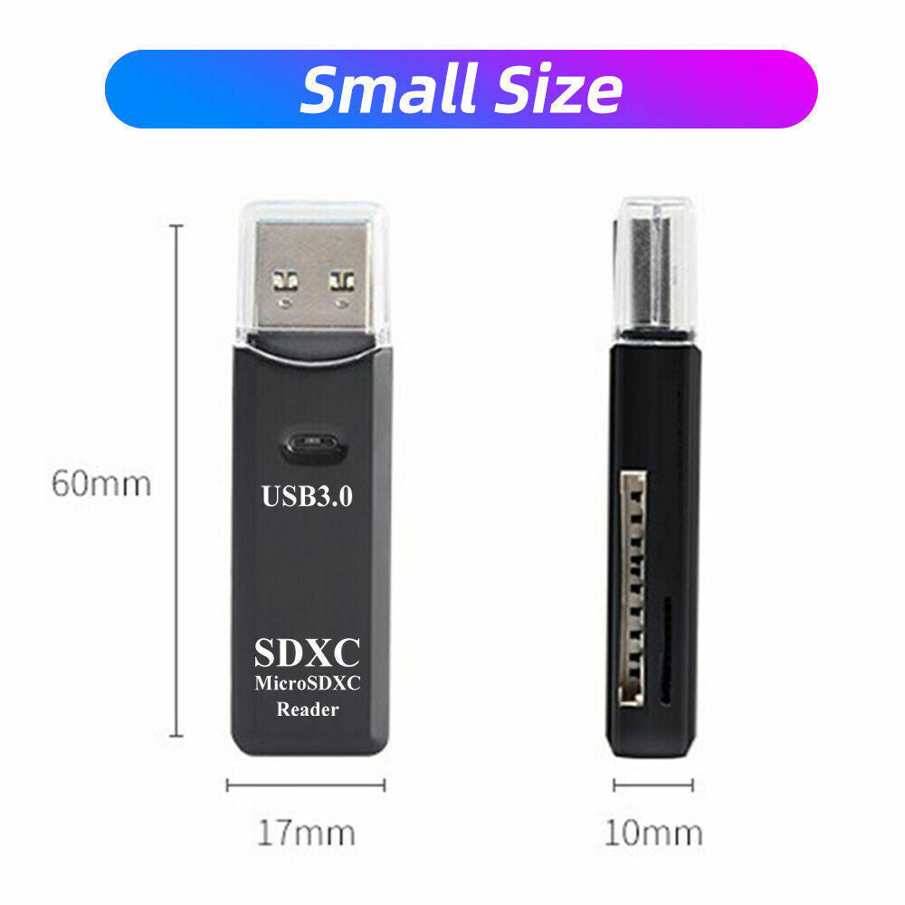 2 IN 1 USB 3.0  Memory Card Reader High Speed Adapter Micro SD SDXC TF