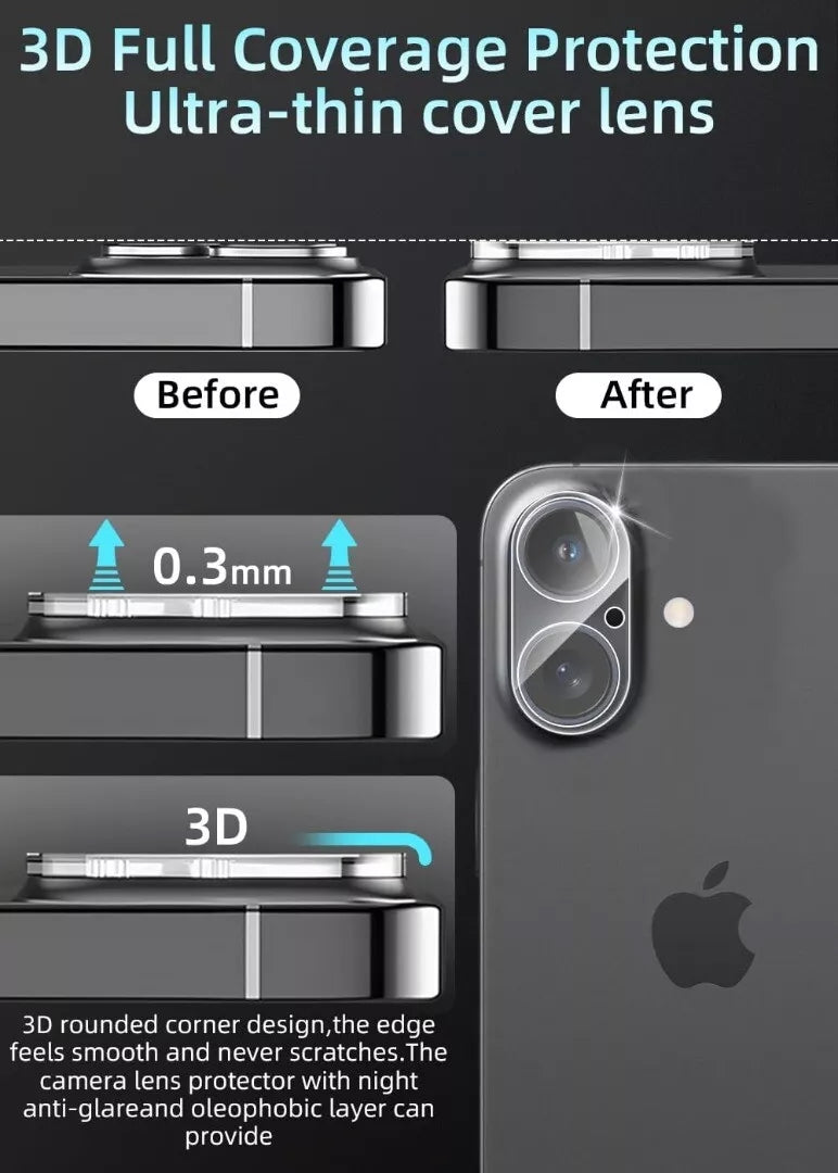 for Apple iPhone 16 | 16 Plus - 2x Tempered Glass Camera Lens Protection Cover