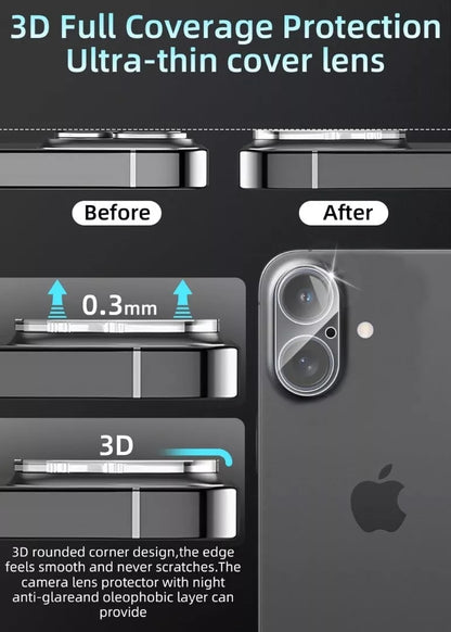 for Apple iPhone 16 | 16 Plus - 2x Tempered Glass Camera Lens Protection Cover