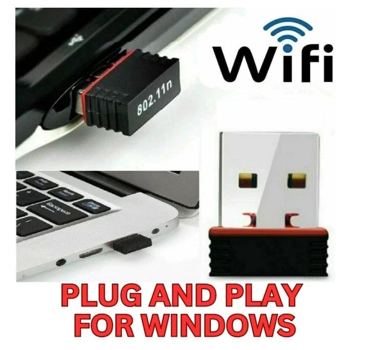 for Windows 11 10 PC Laptop Mac - USB Wireless WIFI Dongle 150Mbps 802.11n