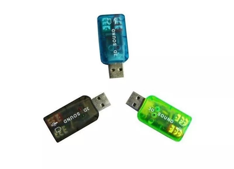 for PC Laptop Mac - USB to Mic 3.5mm External 3D Audio Sound Card Adaptor 5.1Ch
