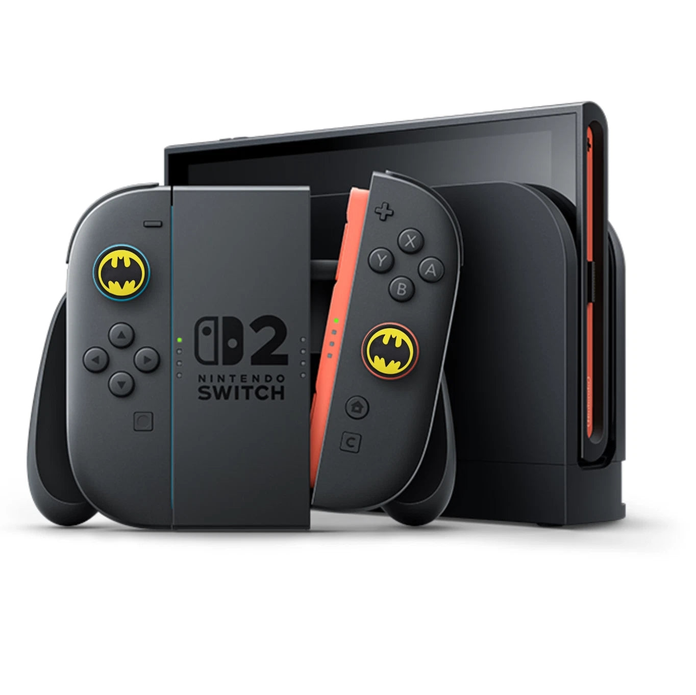 for Nintendo Switch 2 - 2x Batman Silicone Rubber Thumb Stick Grip Cover Caps