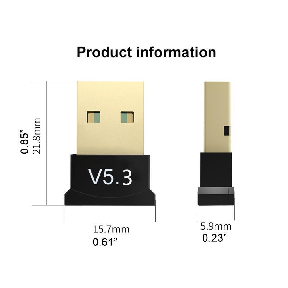 for Windows 11 10 Desktop PC Laptop - Bluetooth 5.3 Adapter Wireless USB Dongle