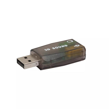 for PC Laptop Mac - USB to Mic 3.5mm External 3D Audio Sound Card Adaptor 5.1Ch