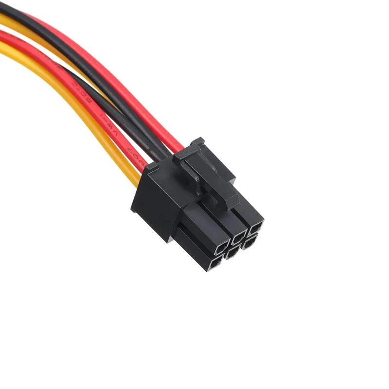 for Graphics Card - 4 Pin Dual Molex IDE to 6 Pin PCI-E Express GPU Power Cable