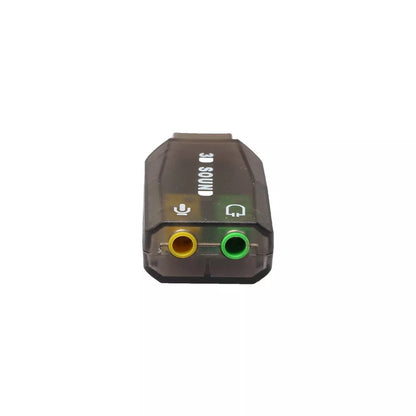 for PC Laptop Mac - USB to Mic 3.5mm External 3D Audio Sound Card Adaptor 5.1Ch