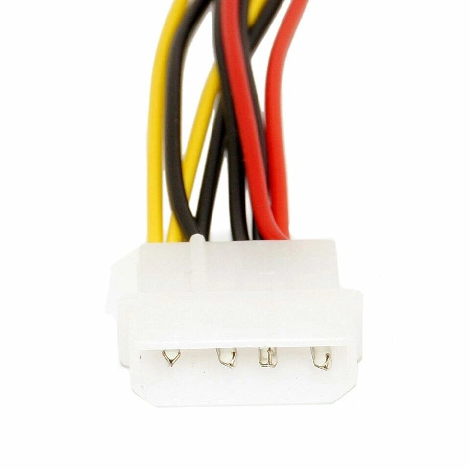 4 Pin Molex IDE to 2 Serial SATA Hard Drive Power Cable Y Splitter PC Extension