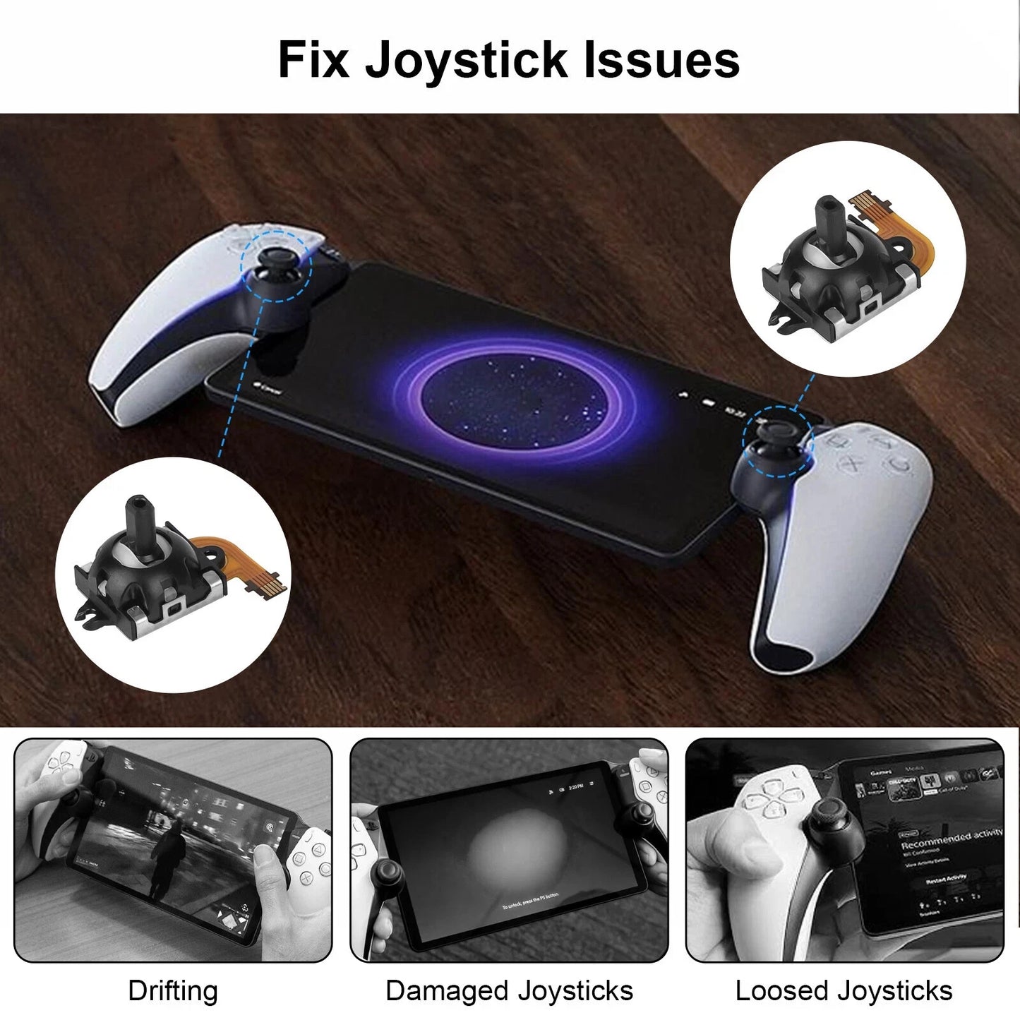 for Sony PS5 Portal - Hall Effect Replacement Analog Thumbsticks Pair | FPC