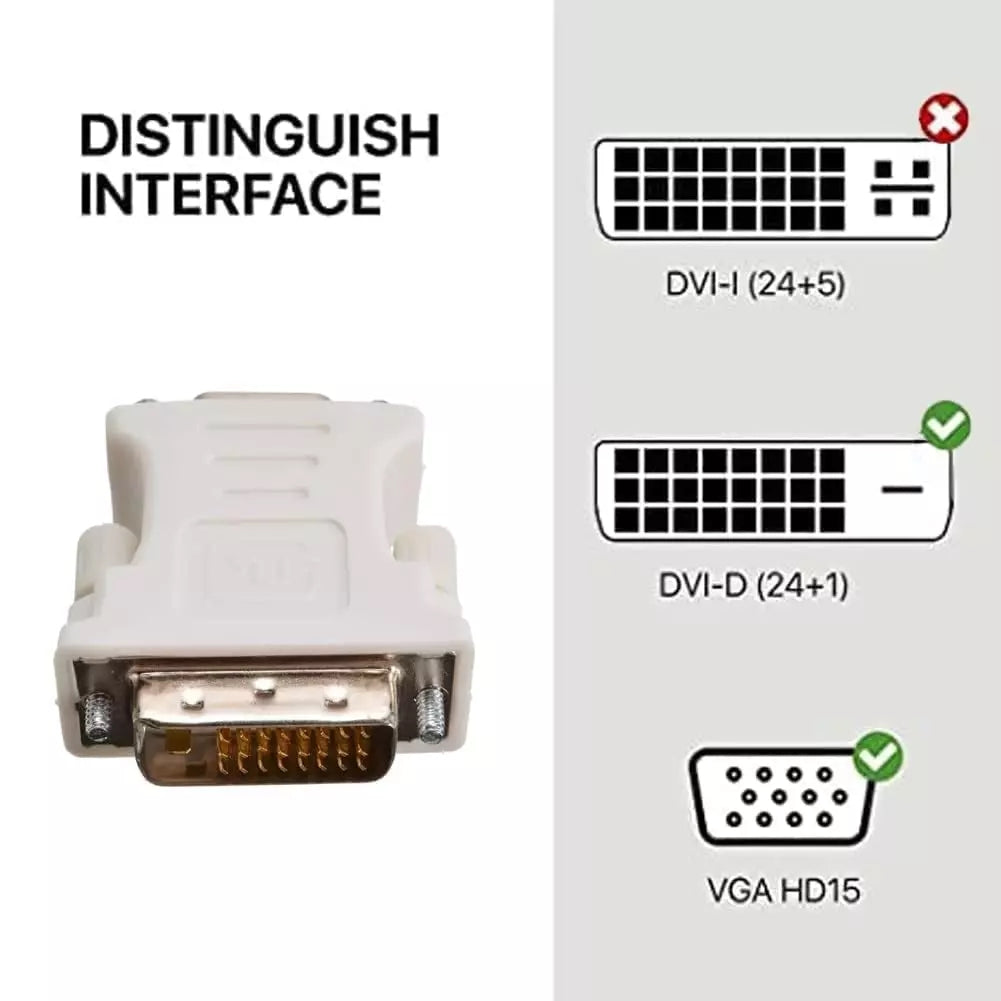 for PC Monitor - DVI-D (24+1) Male to VGA 15 Pin Female M/F Adapter Connector