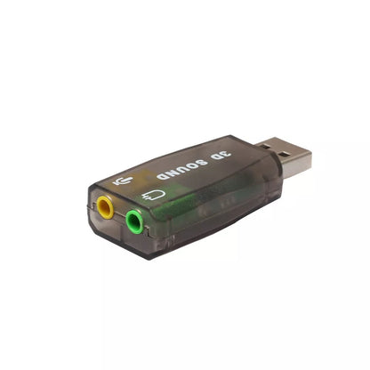 for PC Laptop Mac - USB to Mic 3.5mm External 3D Audio Sound Card Adaptor 5.1Ch
