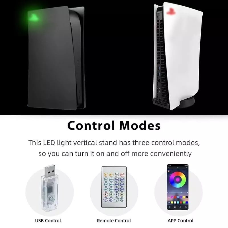 for PlayStation 5 Console - RGB PS5 Logo LED Light Sound Reactive Remote/App/USB
