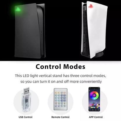 for PlayStation 5 Console - RGB PS5 Logo LED Light Sound Reactive Remote/App/USB