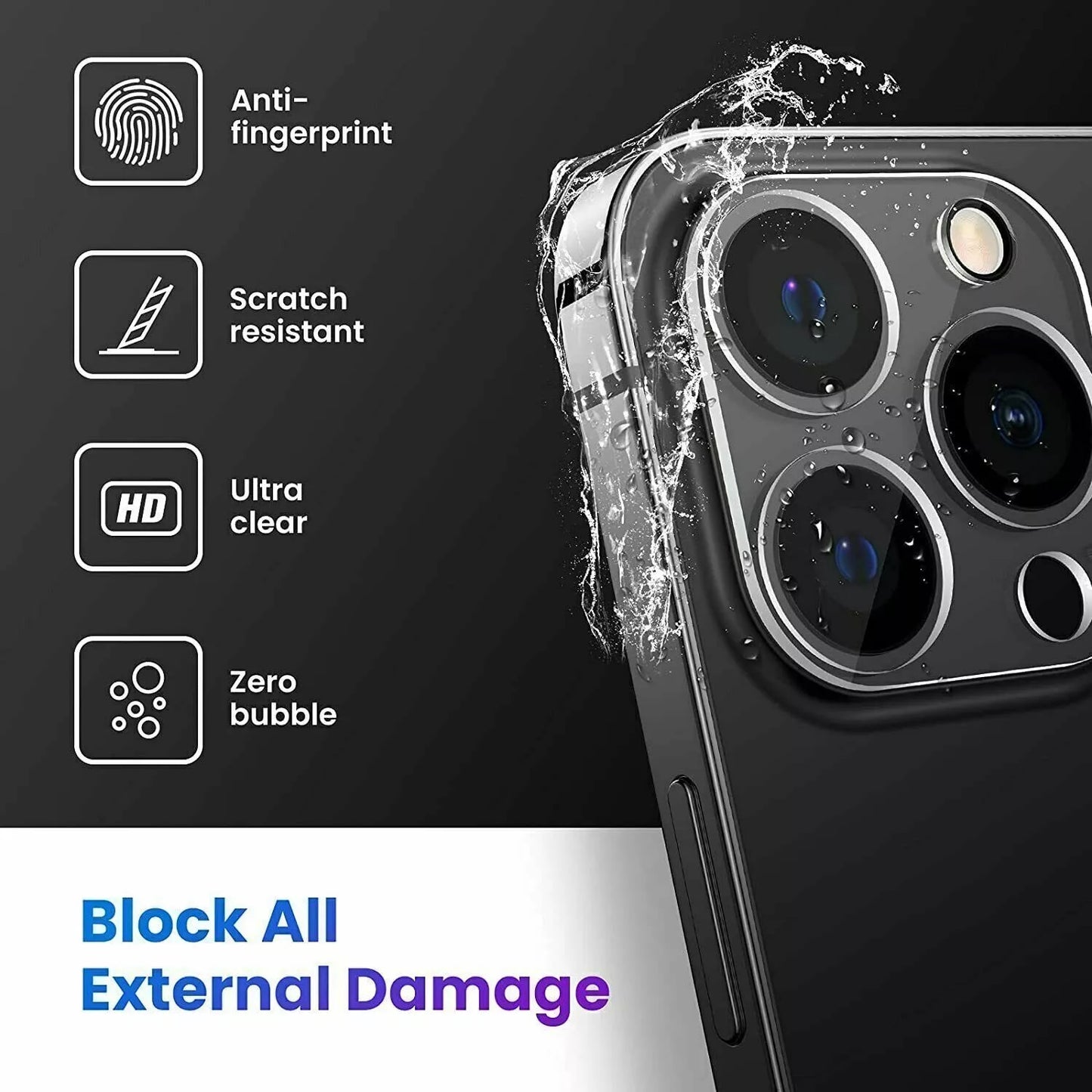 for iPhone 16 Pro | 16 Pro Max - 2x Tempered Glass Camera Lens Protection Cover