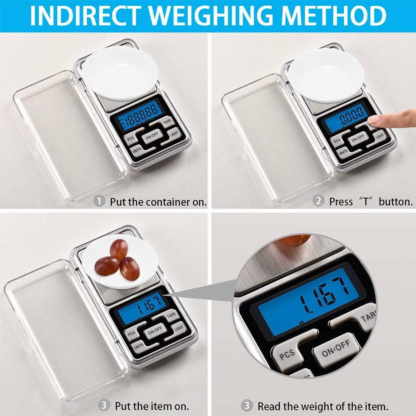 Mini Digital Scales 0.01g 500g Electronic Precision Pocket Jewellery Weighing