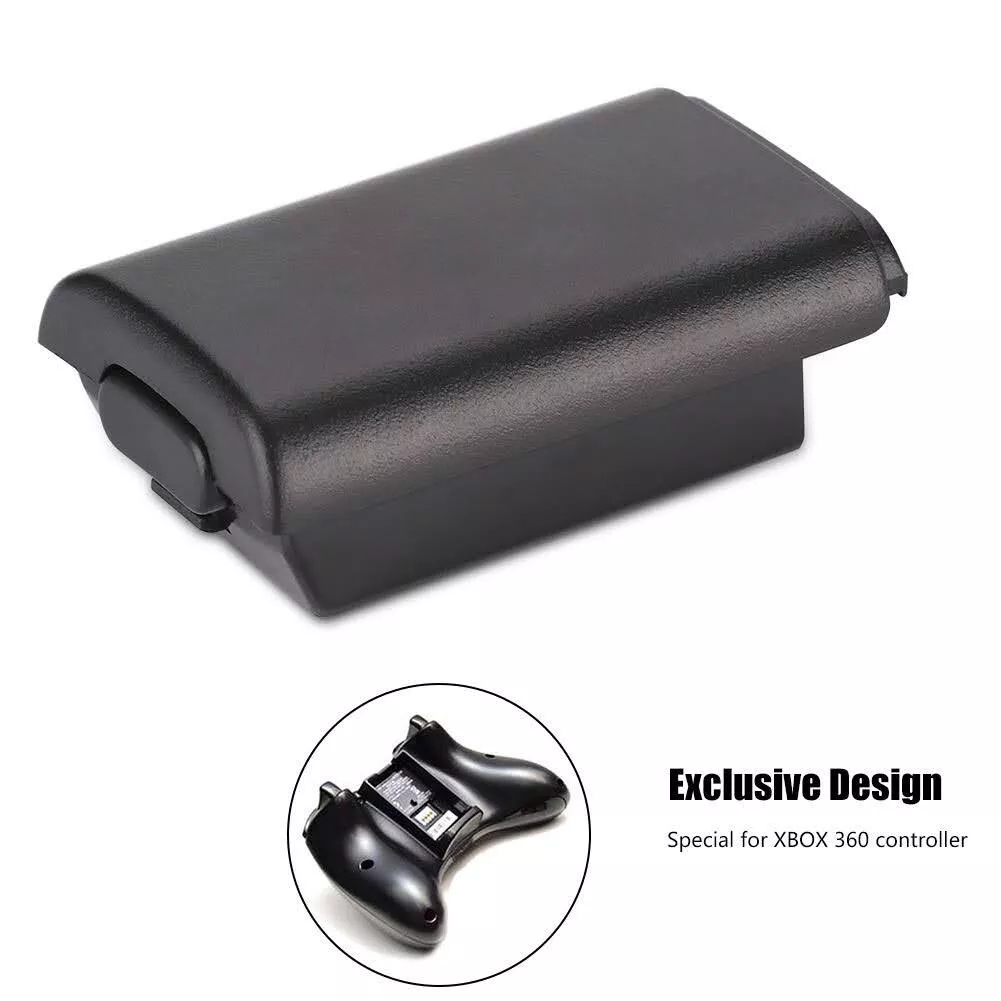 for Xbox 360 Controller - Black AA Battery Holder Shell Back Door Cover | FPC