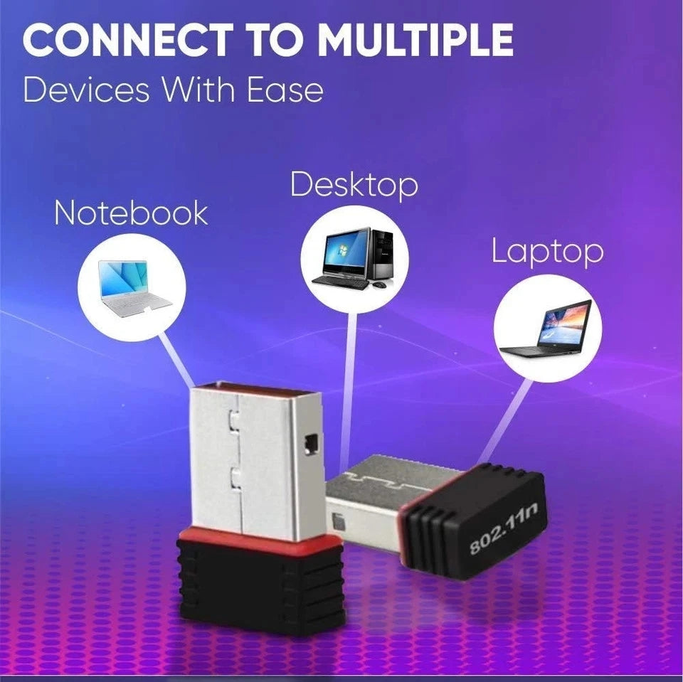 for Windows 11 10 PC Laptop Mac - USB Wireless WIFI Dongle 150Mbps 802.11n