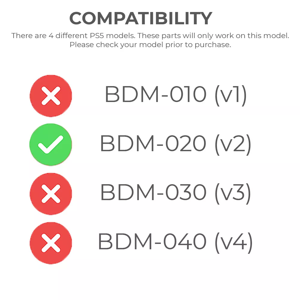 for Sony PS5 Controllers v2 BDM-020 - Black Thumb Sticks & Buttons Set | FPC