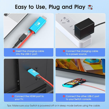 For Nintendo Switch - USB C to HDMI 4K TV Adapter Converter Cable 100W PD | FPC