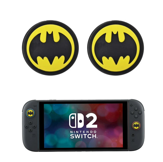 for Nintendo Switch 2 - 2x Batman Silicone Rubber Thumb Stick Grip Cover Caps
