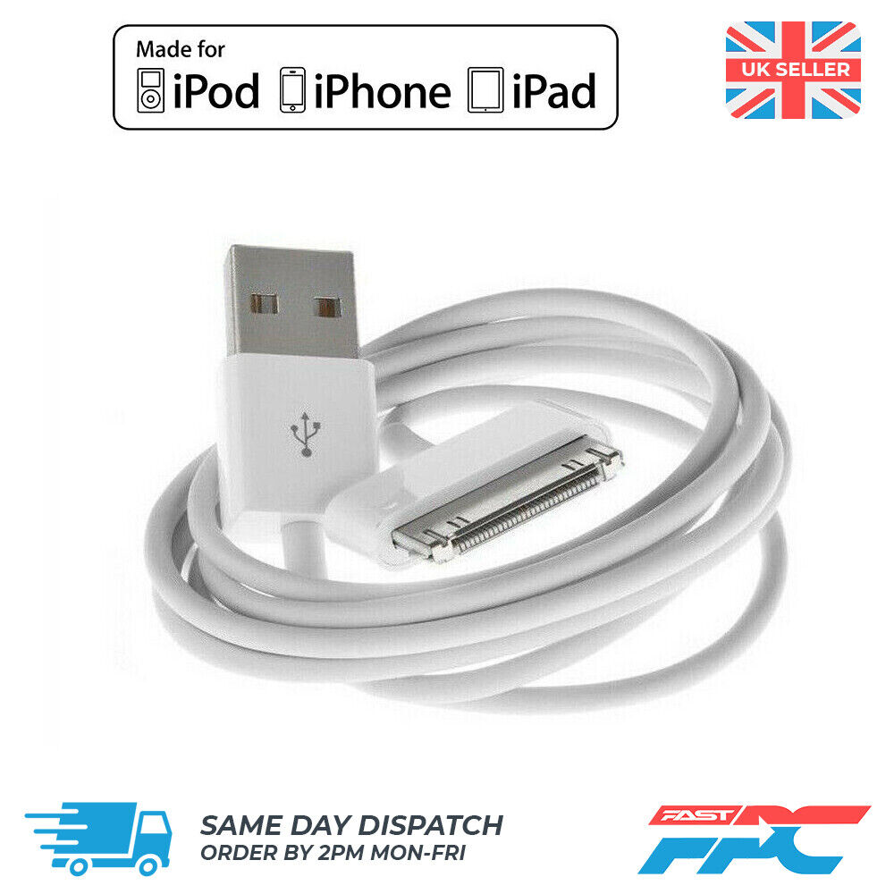 for iPhone iPad iPod Classic - 1m Old Type USB Charging Data Sync Cable Lead 30p