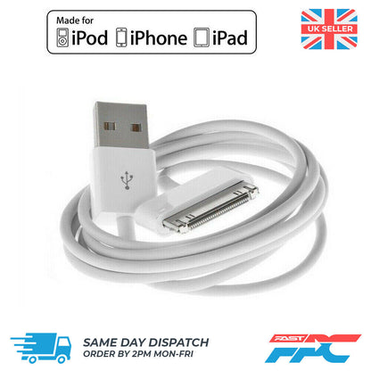 for iPhone iPad iPod Classic - 1m Old Type USB Charging Data Sync Cable Lead 30p