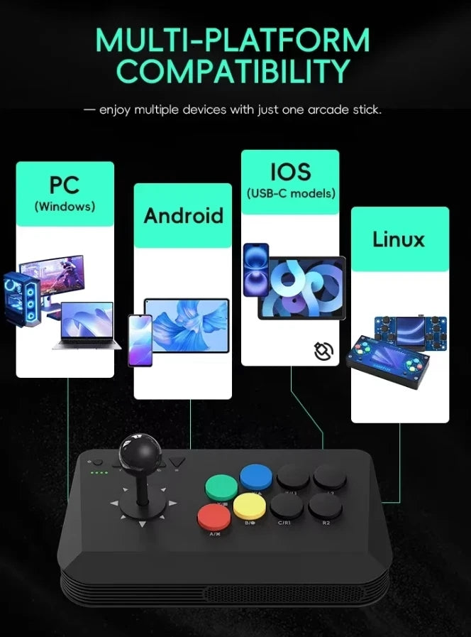 for Switch PC Android IOS - Y3A Wireless Bluetooth Arcade Fighting Joystick