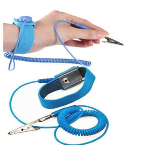 2x Blue Anti Static ESD Grounding Cord Adjustable Wrist Strap PC Phone Repairs