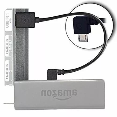 For Amazon Firestick Fire TV - 0.25m Short 90 Degree Angle USB Power Cable Lead