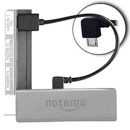 For Amazon Firestick Fire TV - 0.25m Short 90 Degree Angle USB Power Cable Lead