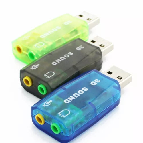 for PC Laptop Mac - USB to Mic 3.5mm External 3D Audio Sound Card Adaptor 5.1Ch