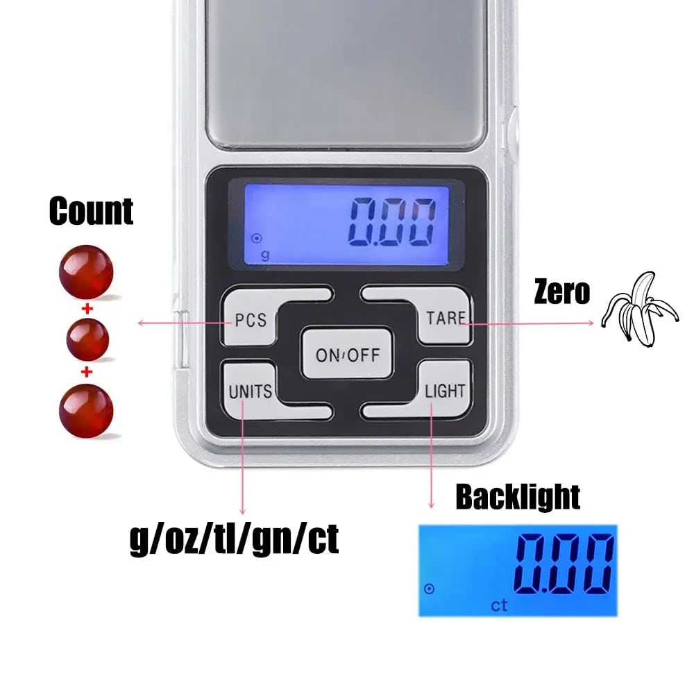 Mini Digital Scales 0.01g 500g Electronic Precision Pocket Jewellery Weighing