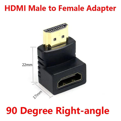 2x HDMI 90 Degree Right Angle Male to Female Adapter Connector 4K Firestick