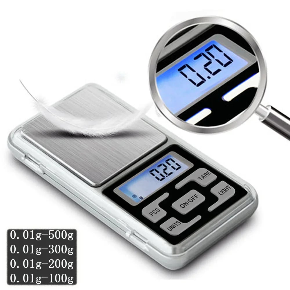Mini Digital Scales 0.01g 500g Electronic Precision Pocket Jewellery Weighing
