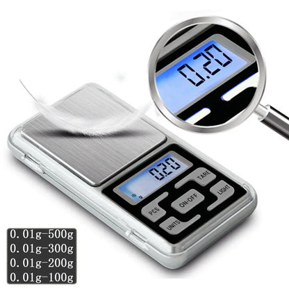 Mini Digital Scales 0.01g 500g Electronic Precision Pocket Jewellery Weighing