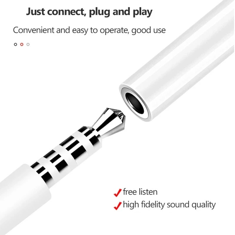 for iPhone 14 13 12 11 XS - 3.5mm Aux Jack to 8 Pin Fast Headphone Adapter Cable