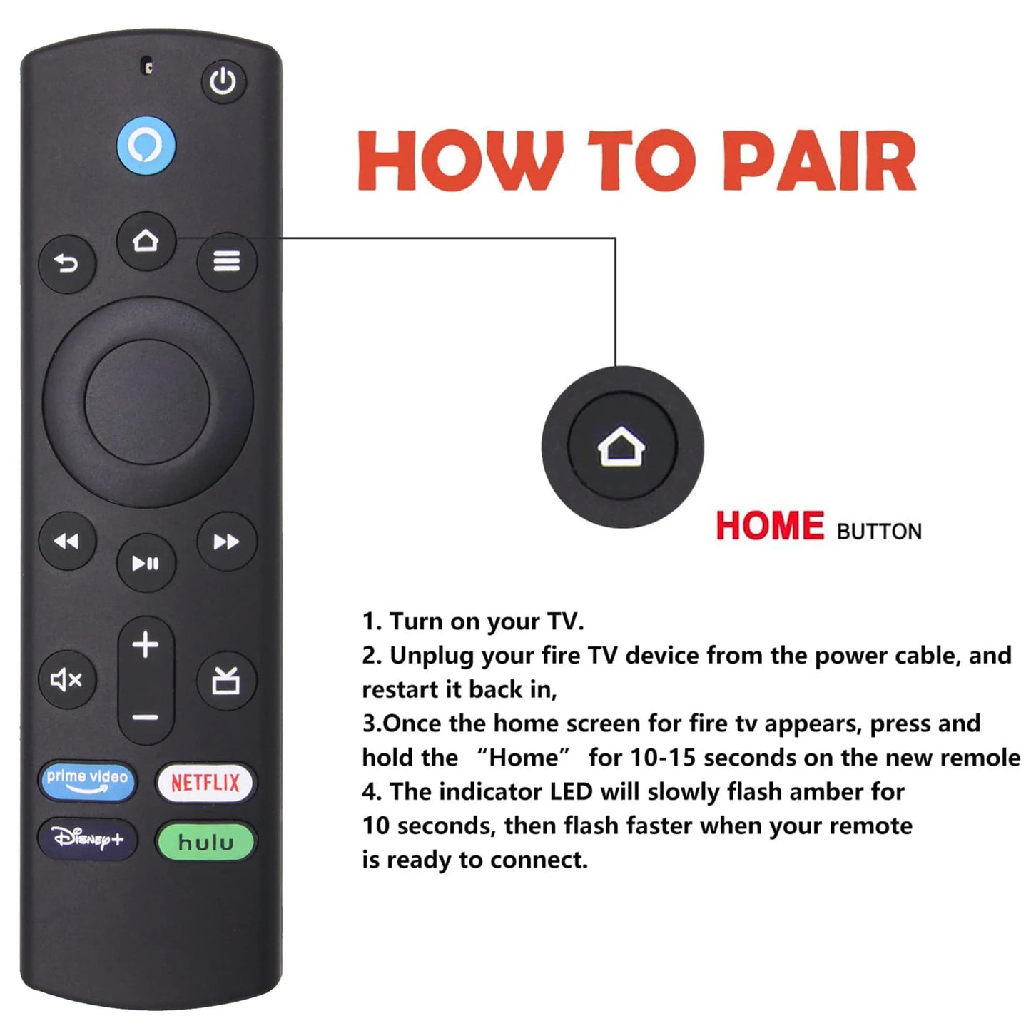 For Amazon Fire Stick TV 4K MAX Lite Prime - Bluetooth Voice Remote Control