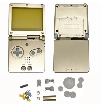 for Gameboy Advance SP - Gold Replacement Full Housing Shell Lens & Tools | FPC