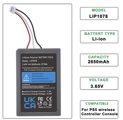 for Sony PS5 Controllers - 2650mAh Replacement Battery LIP1708 | FPC