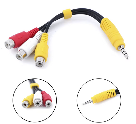 for Mini DV - 3.5mm Aux Male Stereo to 3 RCA Female Audio Video AV Adapter Cable