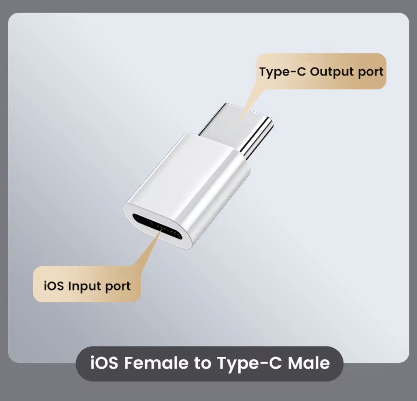 for Apple iPhone - 8 pin to USB-C Fast Charge OTG converter adapter