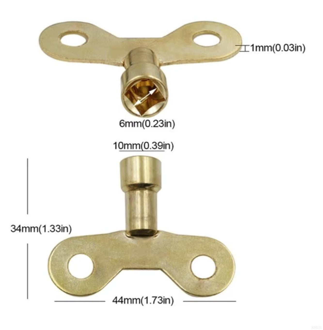 2x Iron Faucet Keys for 6mm Square Socket Valve Tap Bleeding Lock | FPC