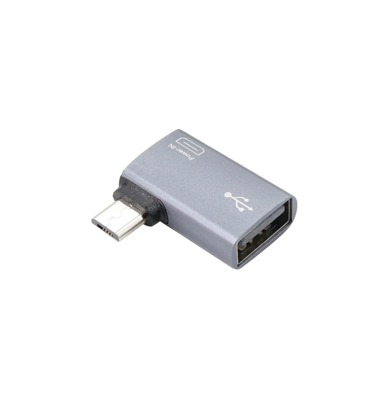 For Amazon Firestick 4K - Silver OTG Adapter Left or Right Angle Micro USB Port