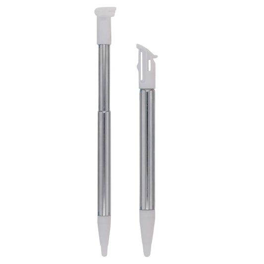 for Nintendo NEW 2DS XL - 2x White Metal Retractable Extendable Stylus Pens |FPC