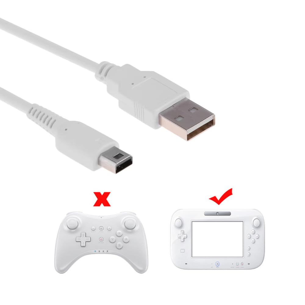 for Wii U Gamepad - Extra Long 10ft/3M USB Power Charging Charger Cable Lead
