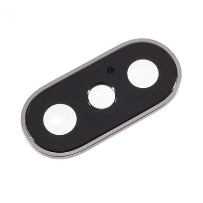 for iPhone X - Silver Replacement Sapphire Glass Camera Lens & Housing |FPC