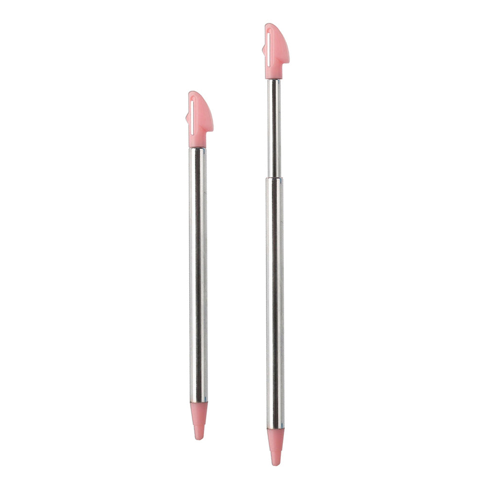 for Nintendo 3DS XL - 2 Pink Metal Retractable Extendable Stylus Touch Pens
