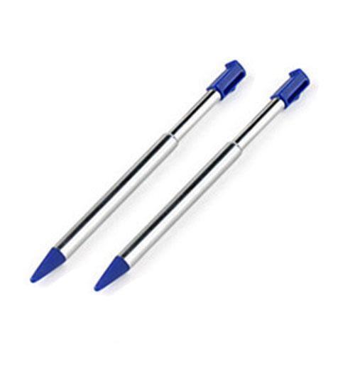 for Nintendo 3DS - 2x Blue Metallic Retractable Extendable Stylus Pens | FPC