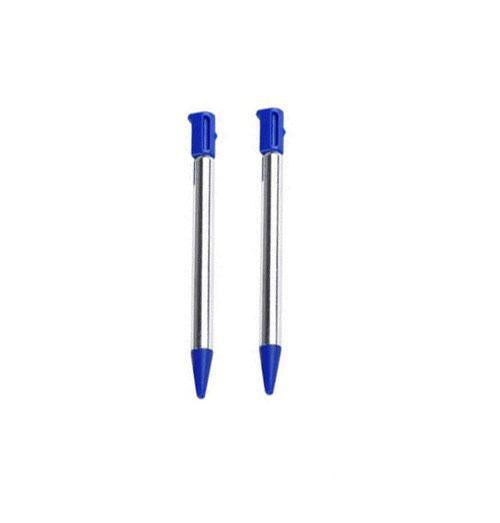 for Nintendo 3DS - 2x Blue Metallic Retractable Extendable Stylus Pens | FPC